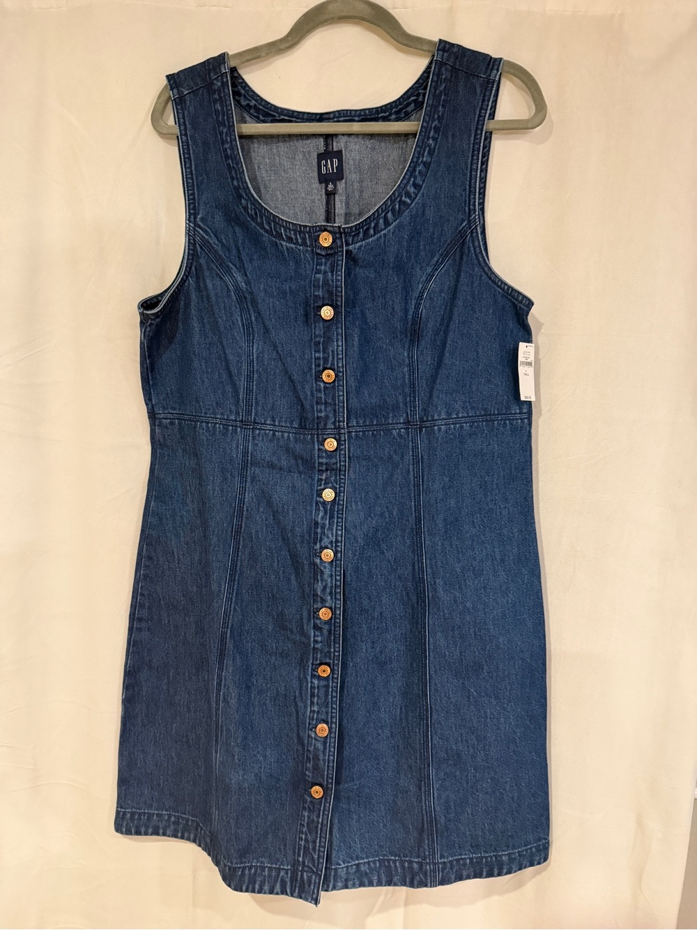 GAP Blue Button-Front Denim Mini Dress - Picture 2 of 3